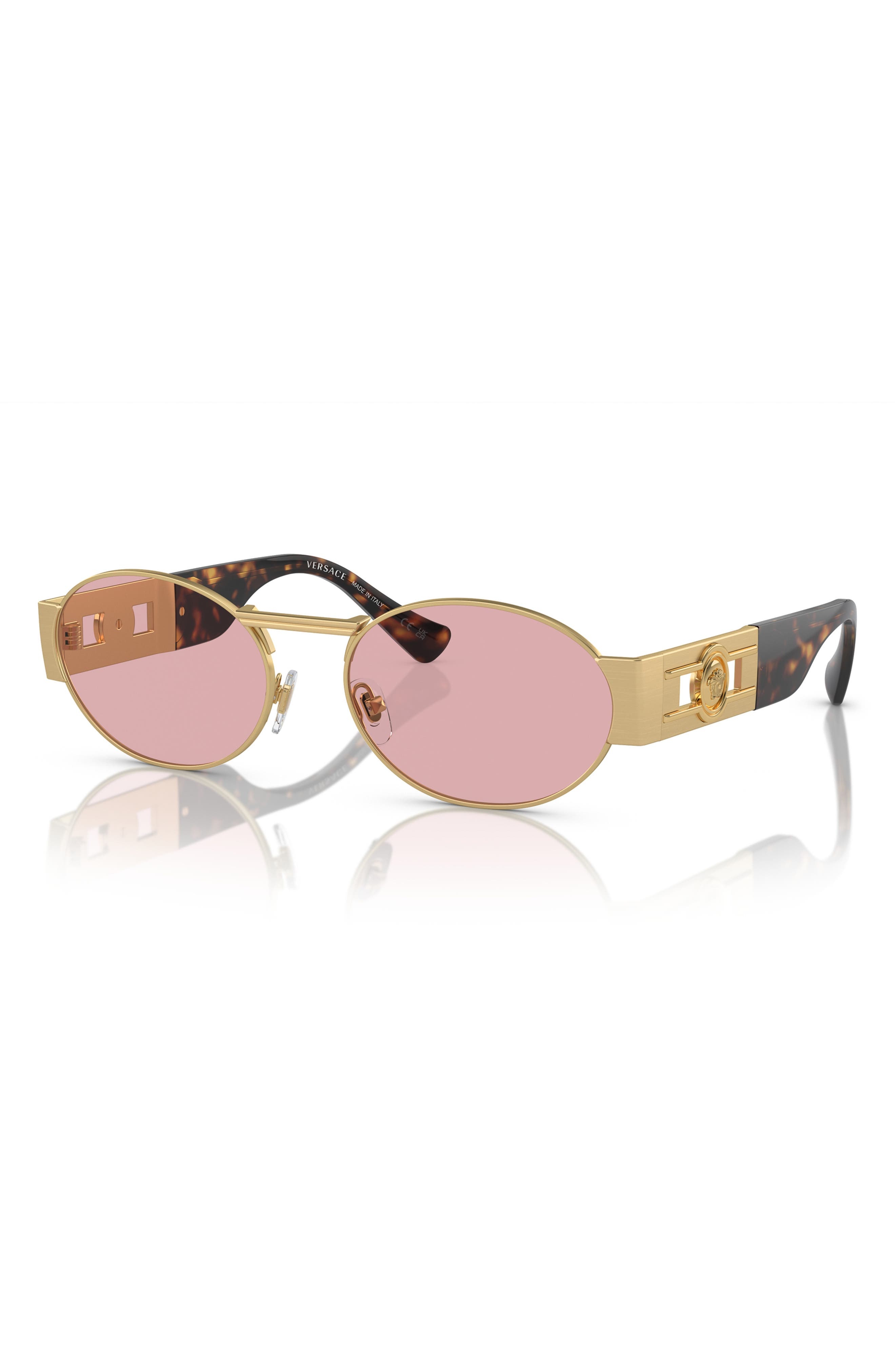 Versace 56mm Oval Sunglasses in Matte Gold at Nordstrom - 2