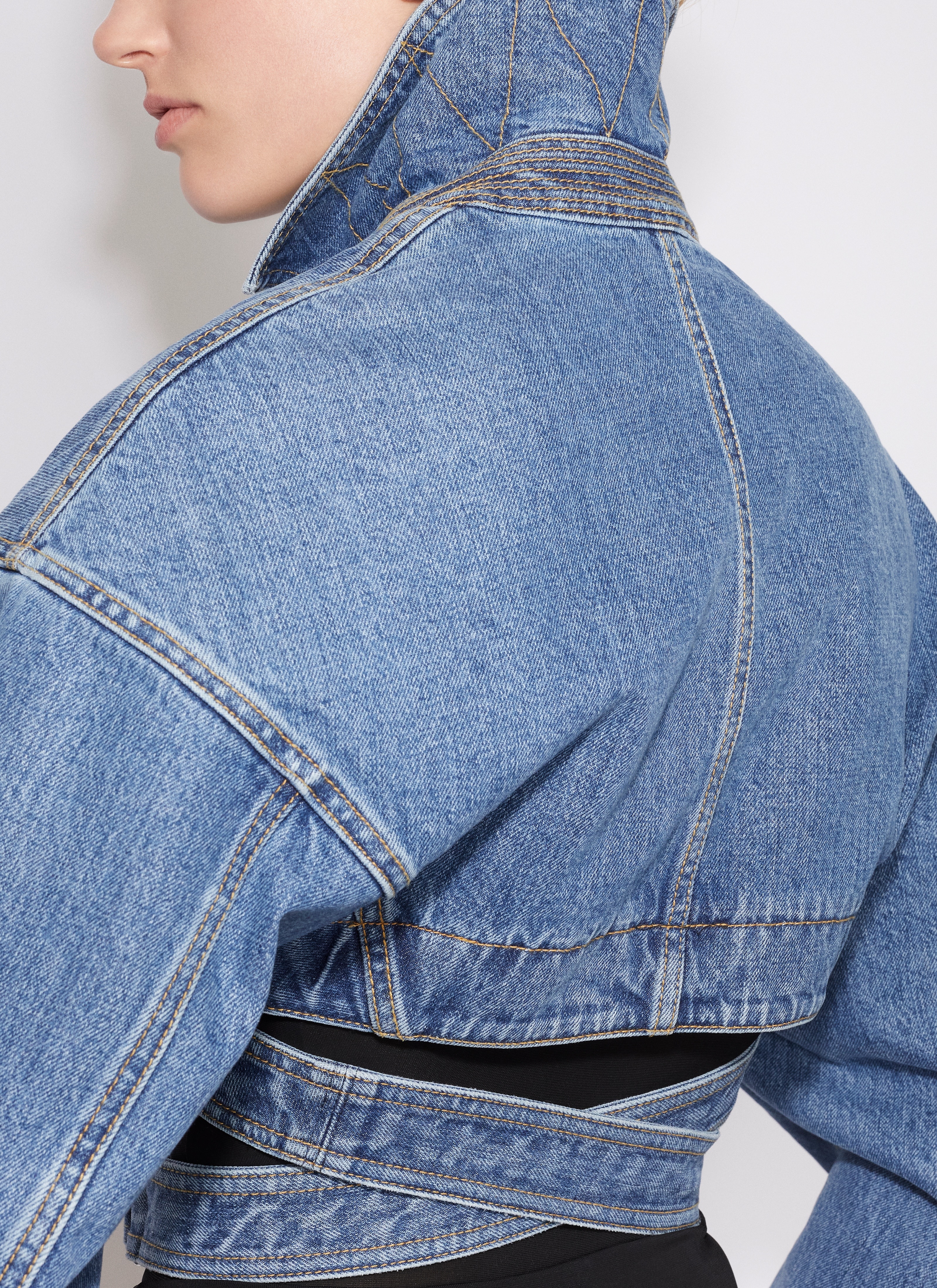 DENIM CROSS-OVER JACKET - 5