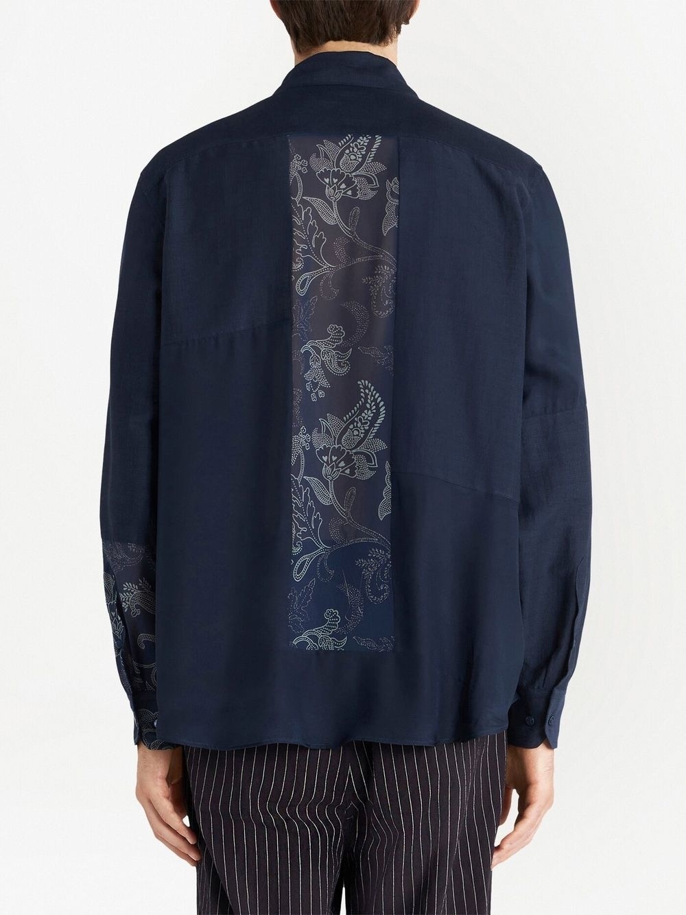 floral-print panel detail shirt - 4