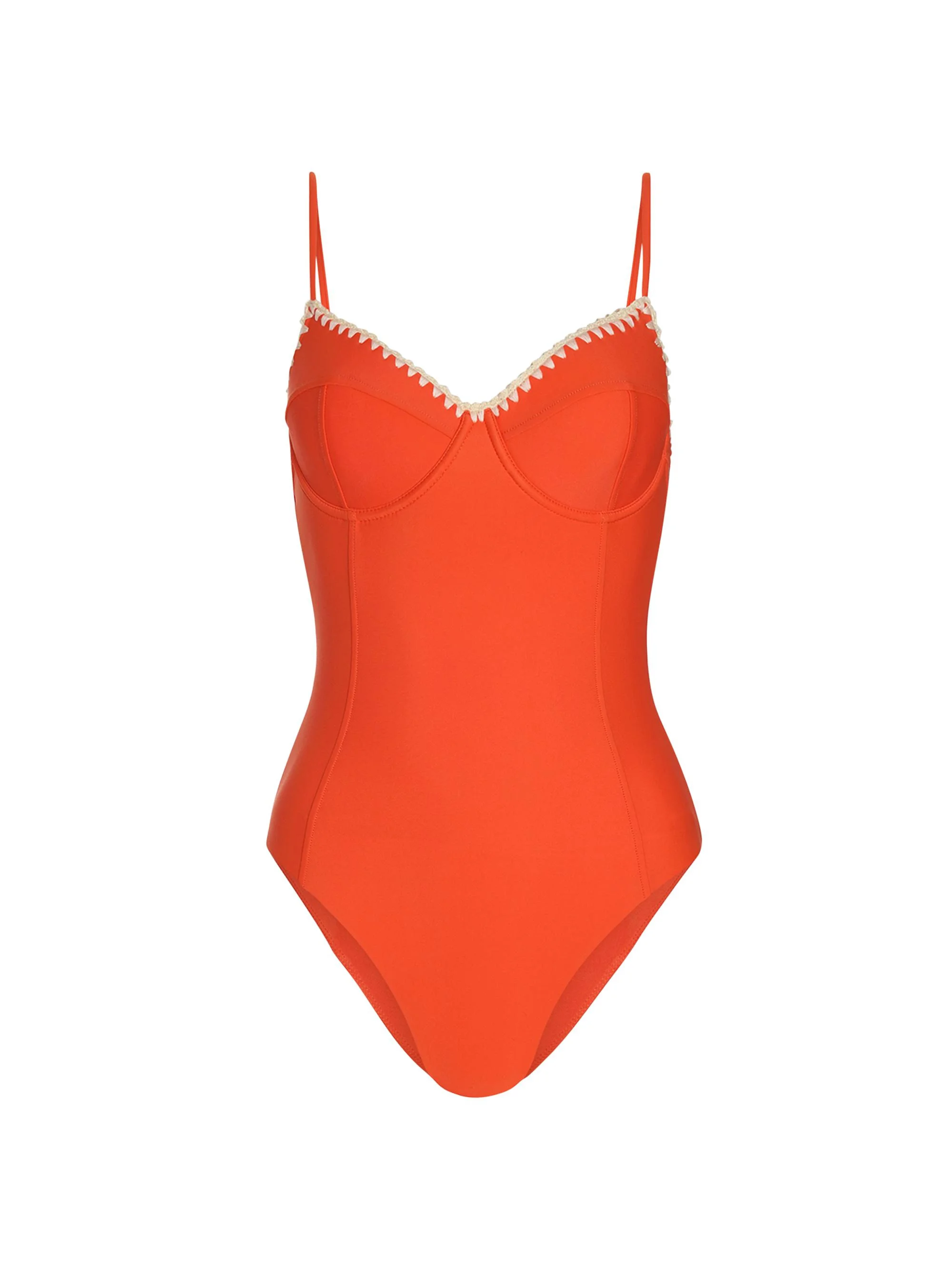 Women's Addisyn Whipstitch One-Piece Swimsuit - Vivid Orange - 1