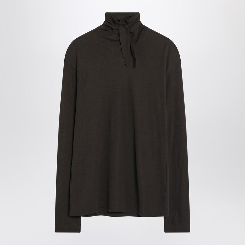 Lemaire Brown Turtleneck With Integrated Scarf Women - 1