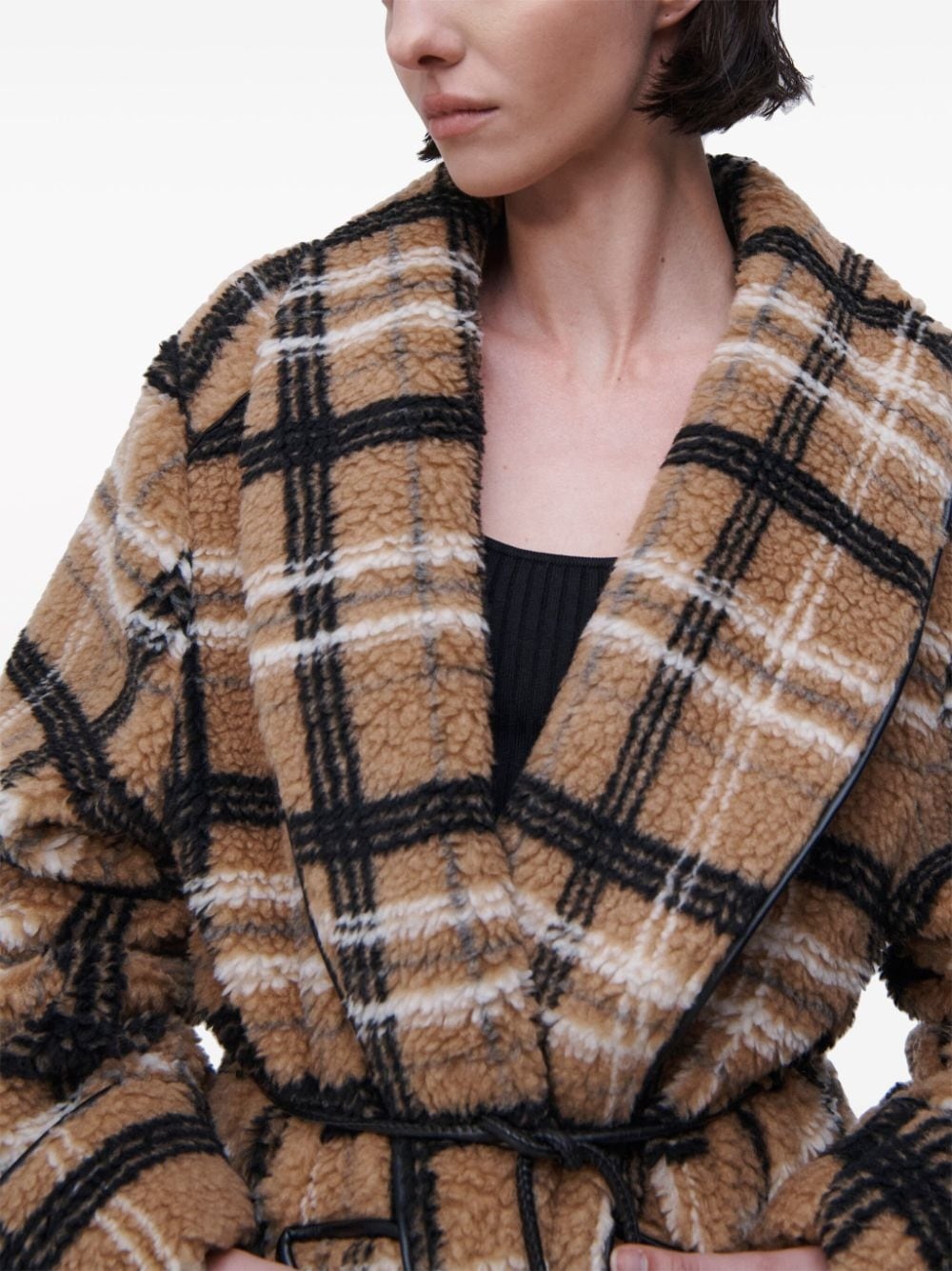 Kimia belted-waist shearling jacket - 5