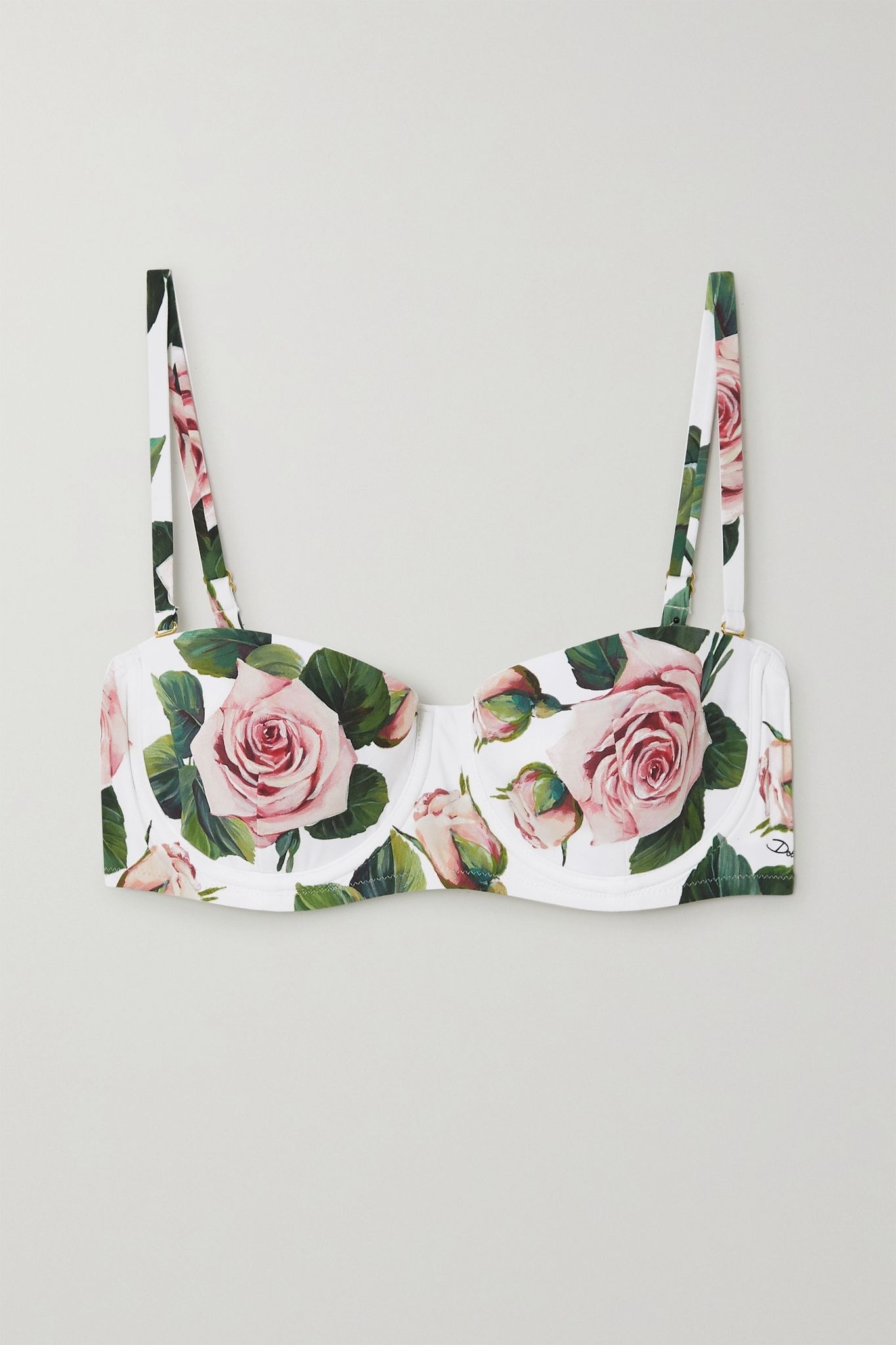 Floral-print underwired bikini top - 1