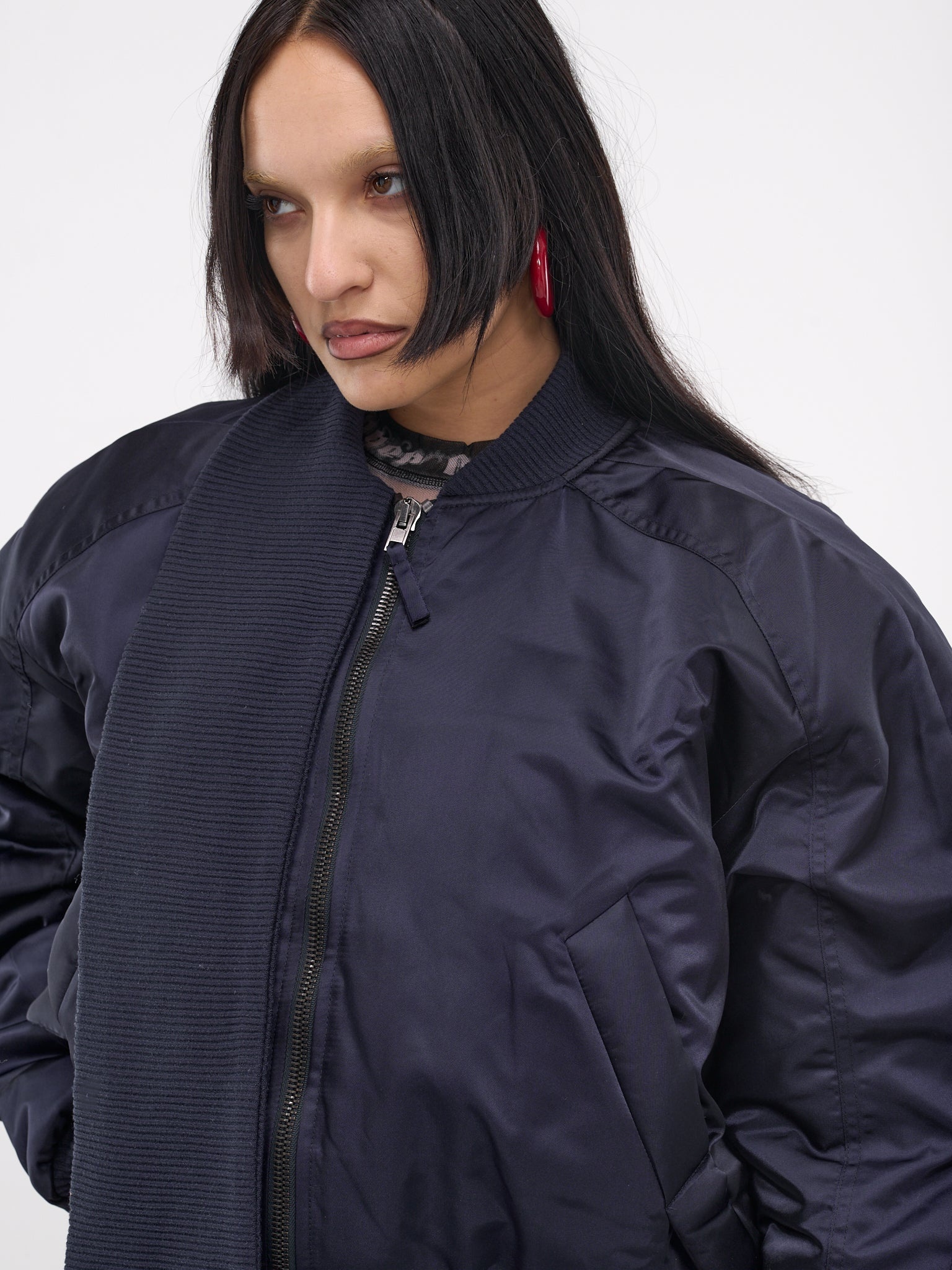 Scarf Bomber Jacket - 4