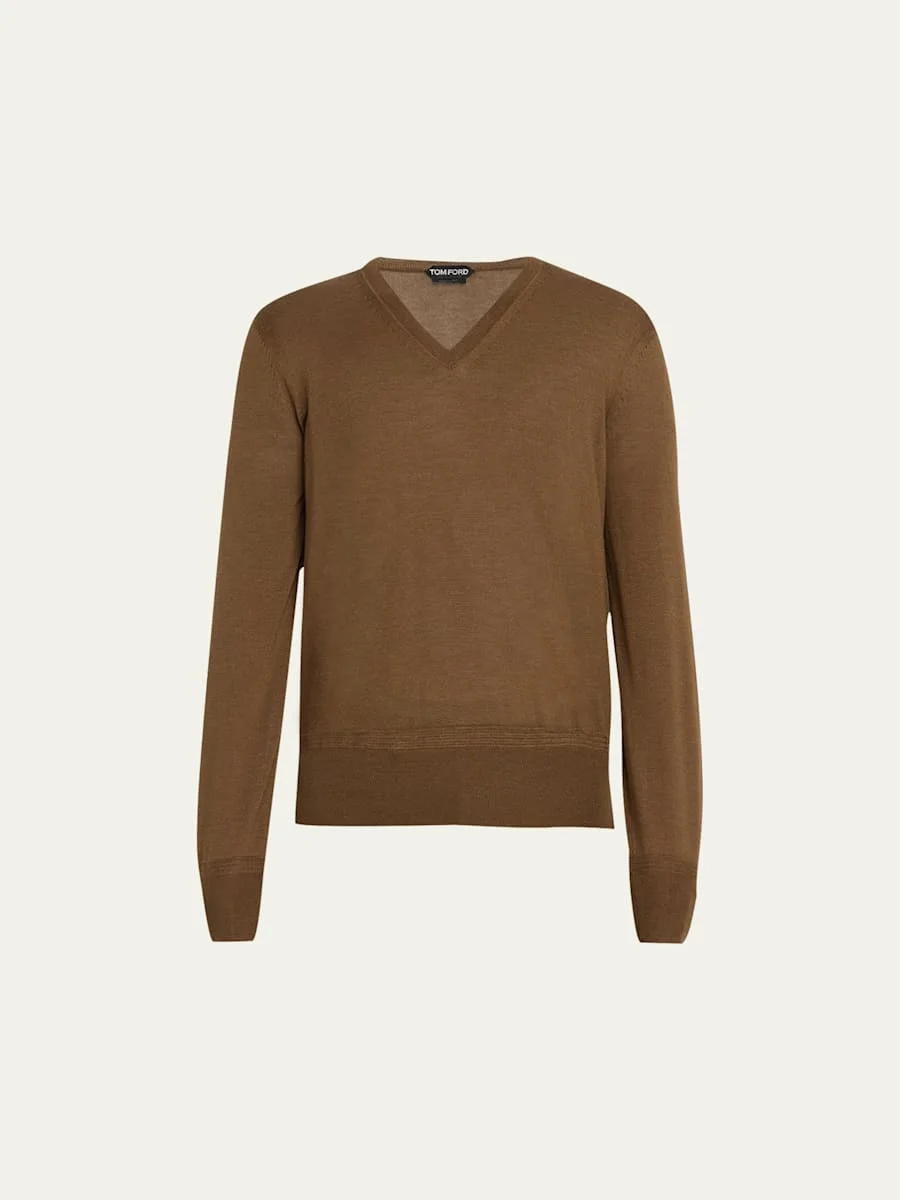 Men's Cashmere V-Neck Sweater - 1