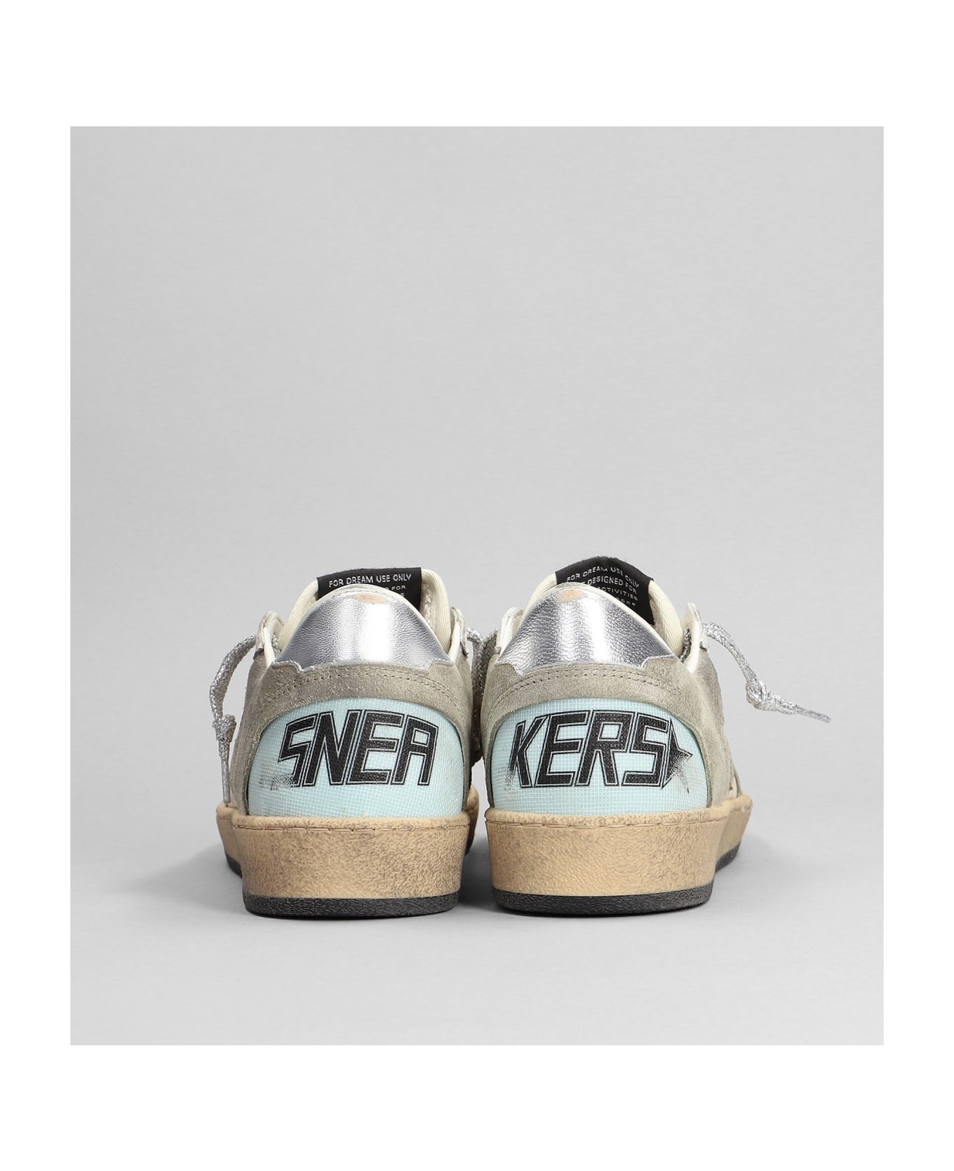 Ball Star Sneakers In Beige Leather And Fabric - 4