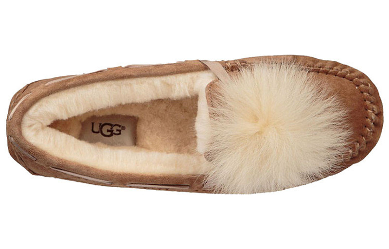 UGG (WMNS) UGG Dakota Pom Pom Slip on Brown 1019015-CHE outlook