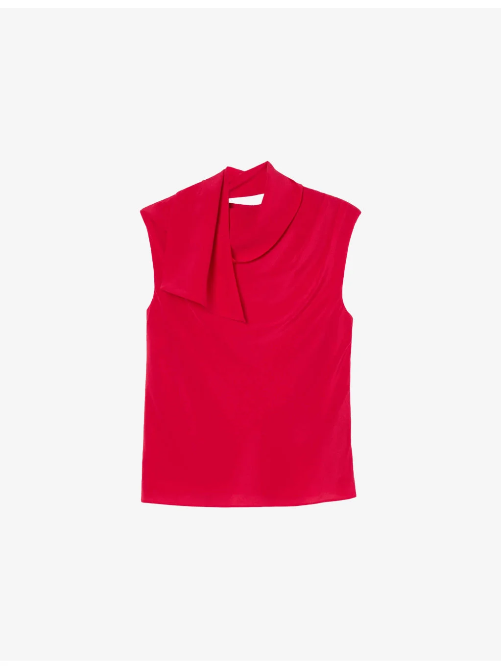 Cowl-Neck Sleeveless Silk Top - 1