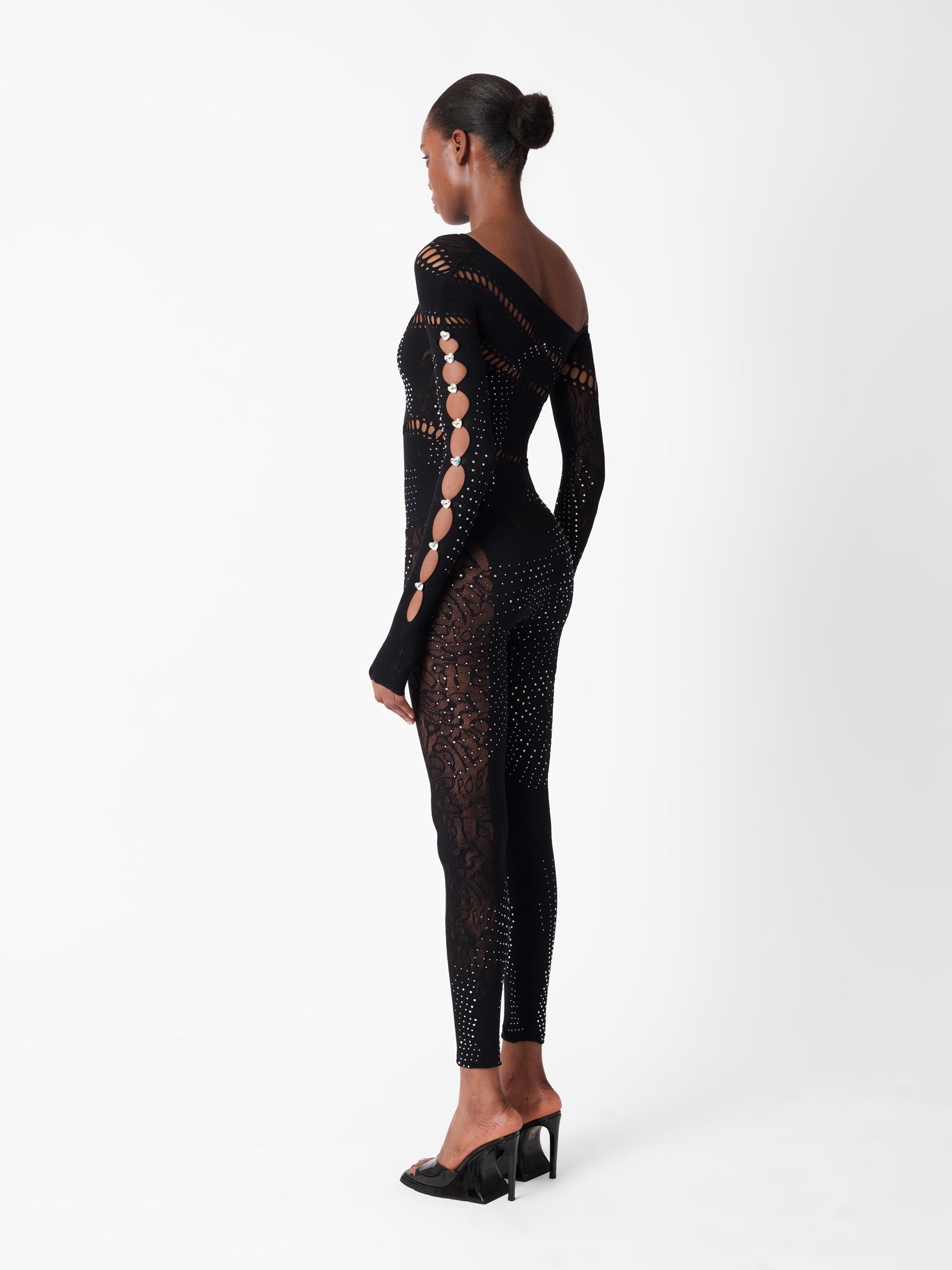 IVY LONG RHINESTONE JUMPSUIT BLACK - 6
