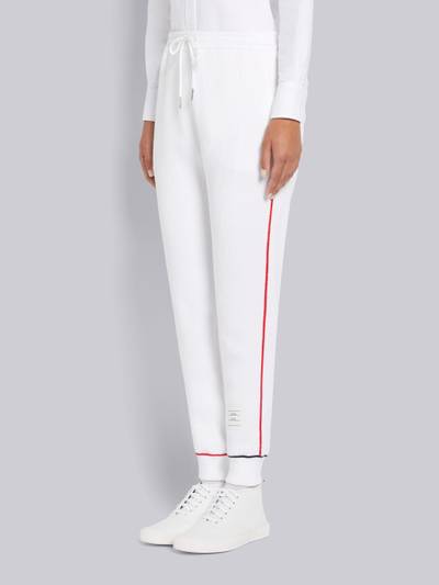 Thom Browne White Mesh Back Cotton Rib Contrast Cover Stitch Sweatpants outlook