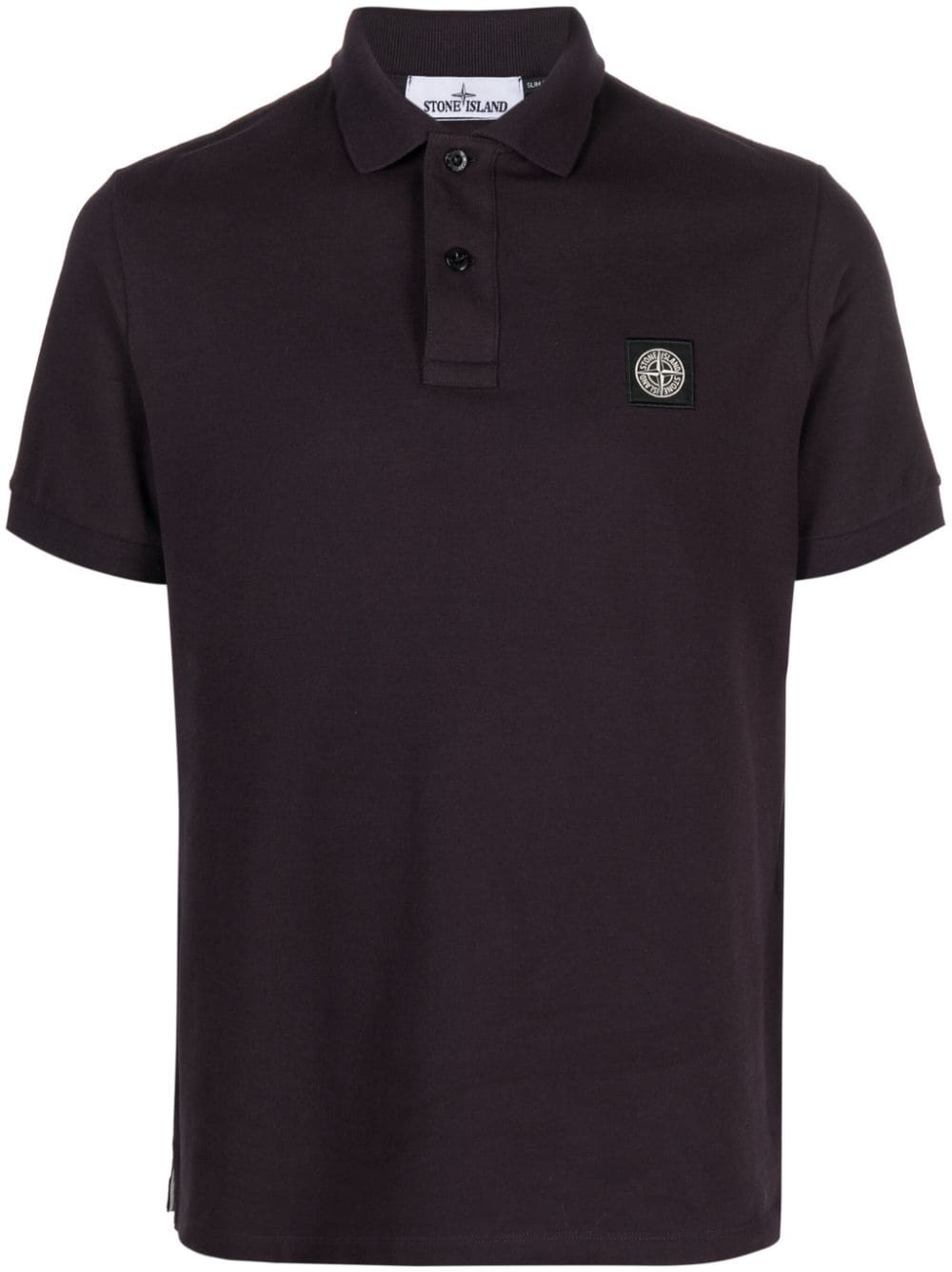 Compass-motif short-sleeved polo shirt - 1