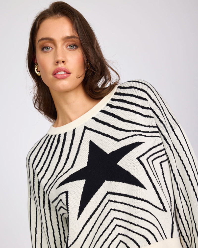 Star Gazing Knitted Sweater - Mono Print 10