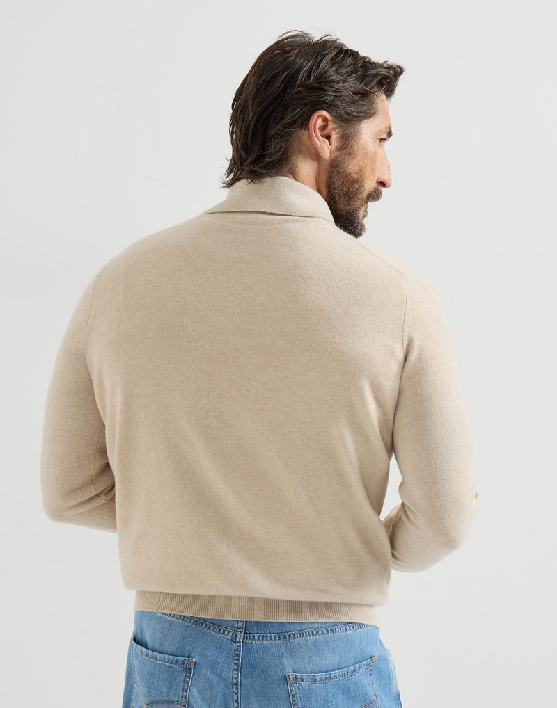 Brunello Cucinelli Cashmere knit polo shirt outlook