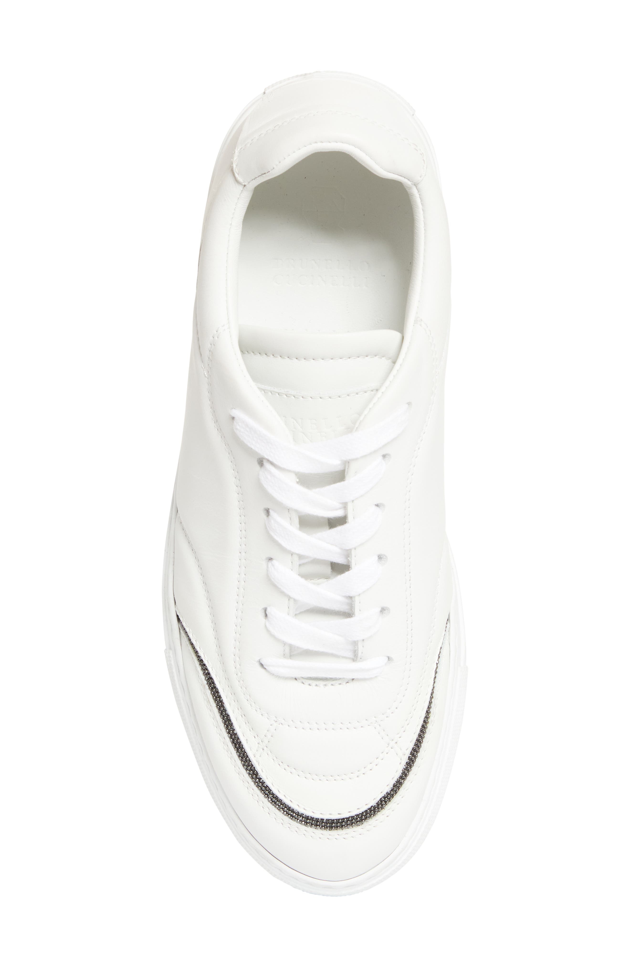 Brunello Cucinelli Monili Trim Low Top Sneaker in Blanco at Nordstrom - 5