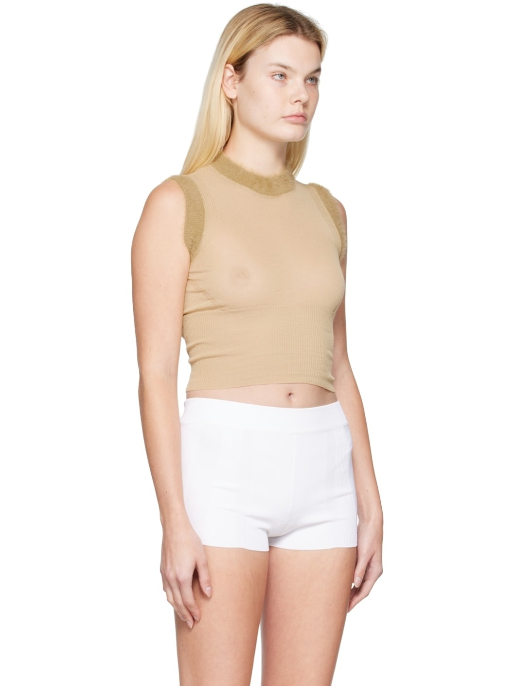 Beige 'La Maille Ascosu' Tank Top - 2