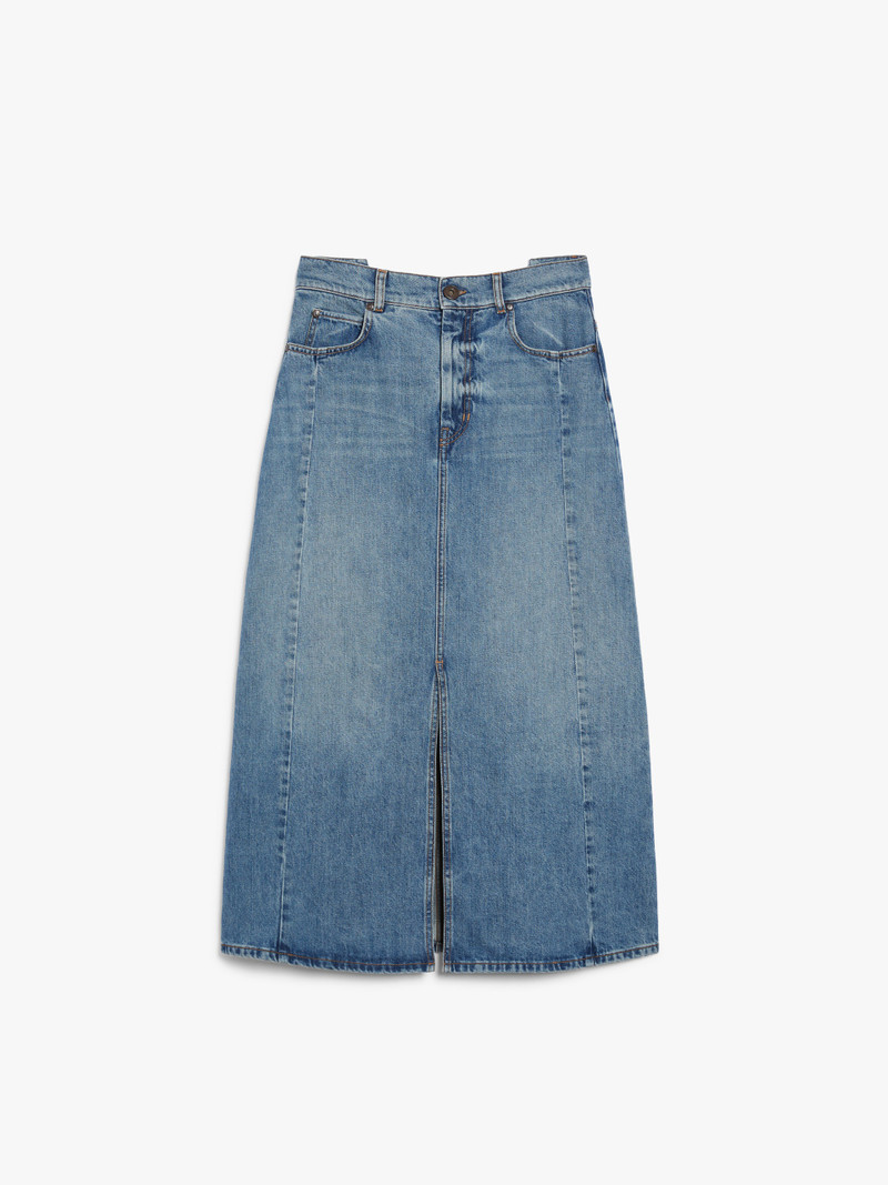 GESSO Long, cotton-denim skirt 1