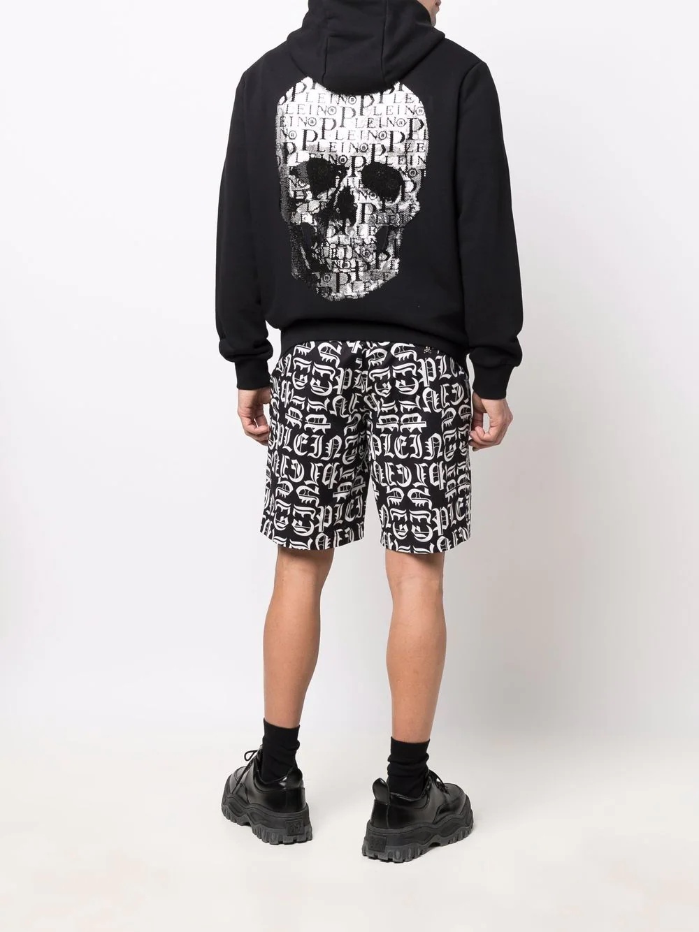 embellished skull logo-print zip hoodie - 2