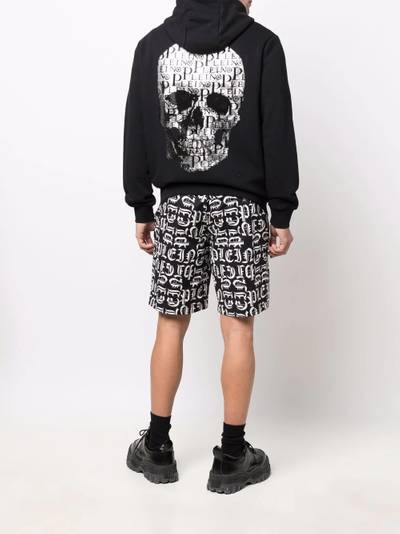 PHILIPP PLEIN embellished skull logo-print zip hoodie outlook