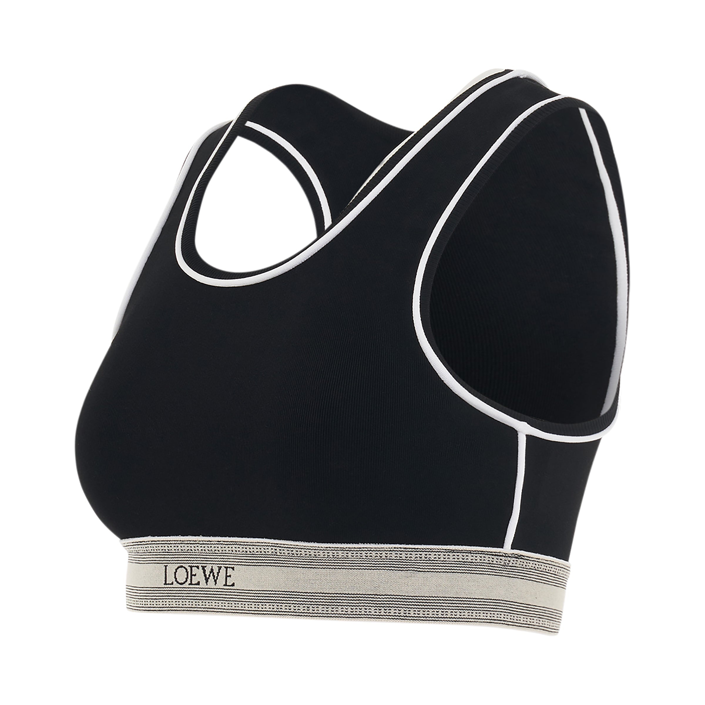 Logo Cropped Tank Top in Black - 2
