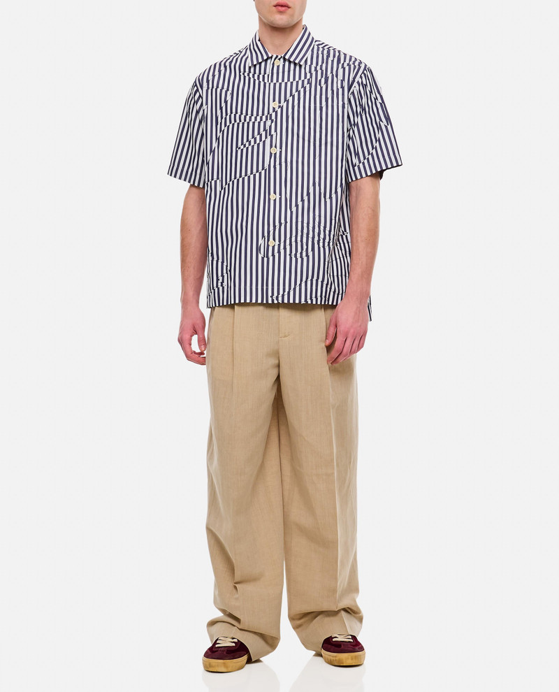 sacai Short-Sleeve Striped Shirt outlook