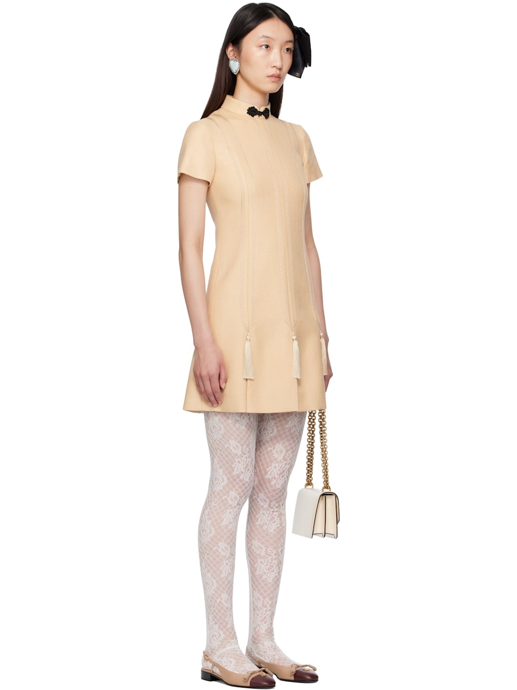 Beige Rustic Silk Minidress - 2