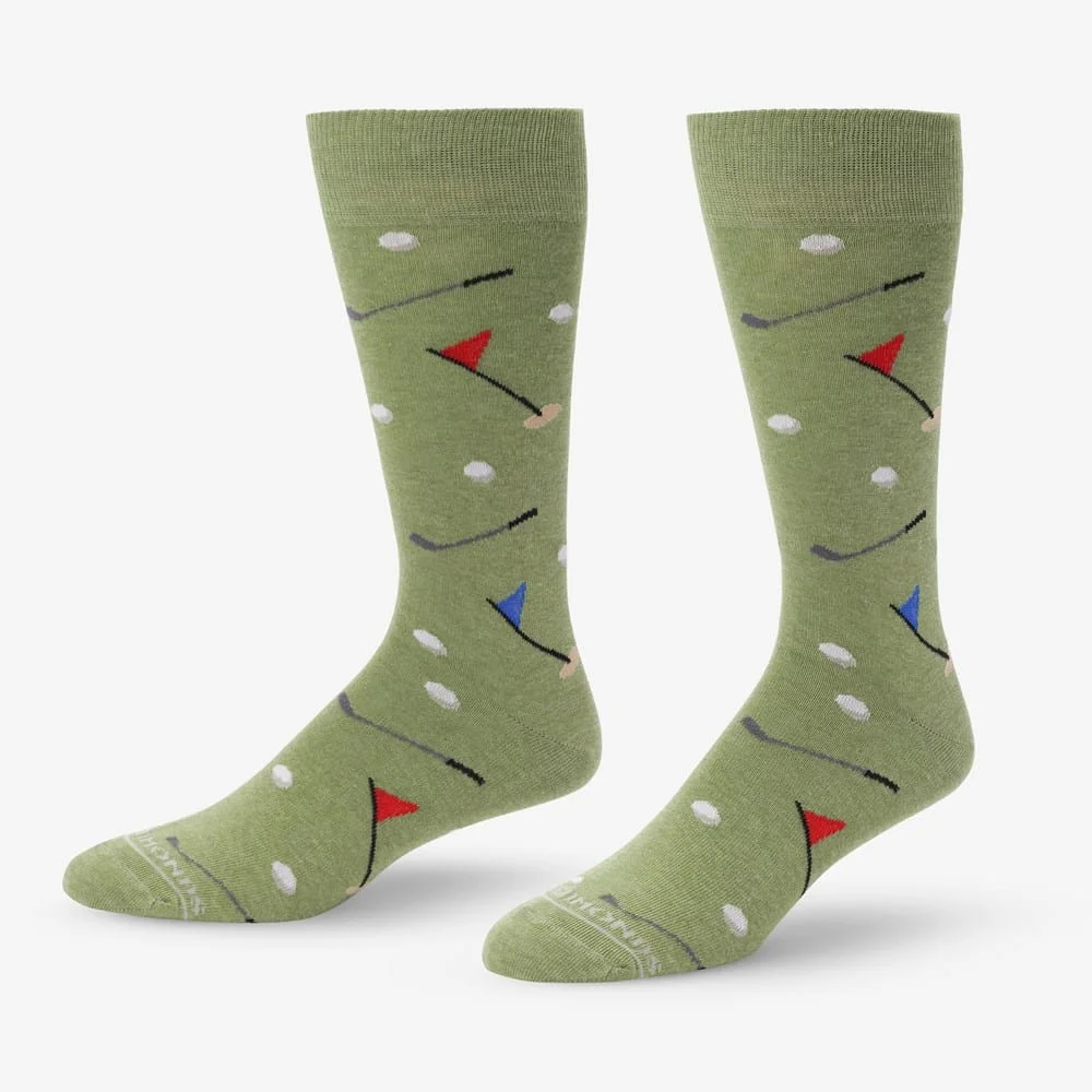 Golf Pattern Dress Socks - 1