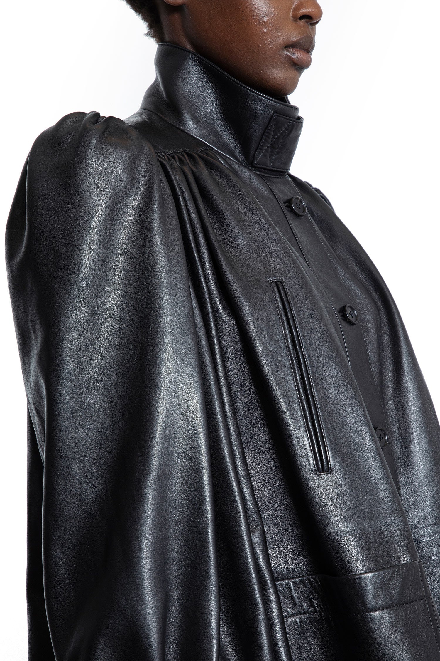 High-Neck-Coat-In-Plonge-Nappa-Leather - 5