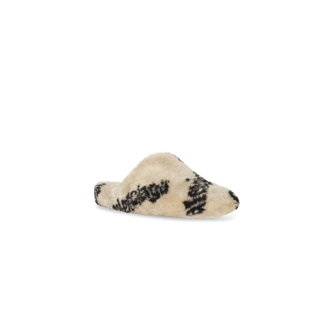 Women's Teddy Mule Allover Logo in Beige - 2