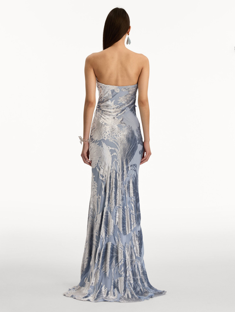FEATHER VELVET DEVORÉ GOWN 3