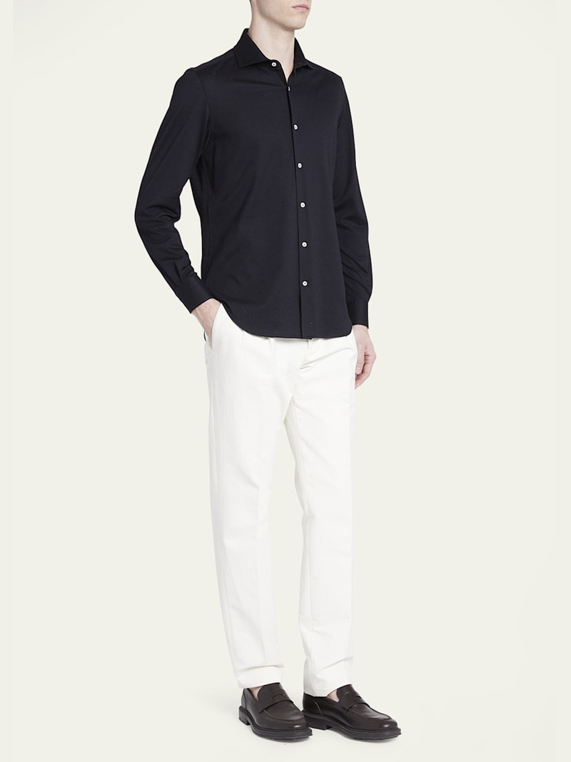 Loro Piana Men's Woven Cotton Oxford Sport Shirt outlook