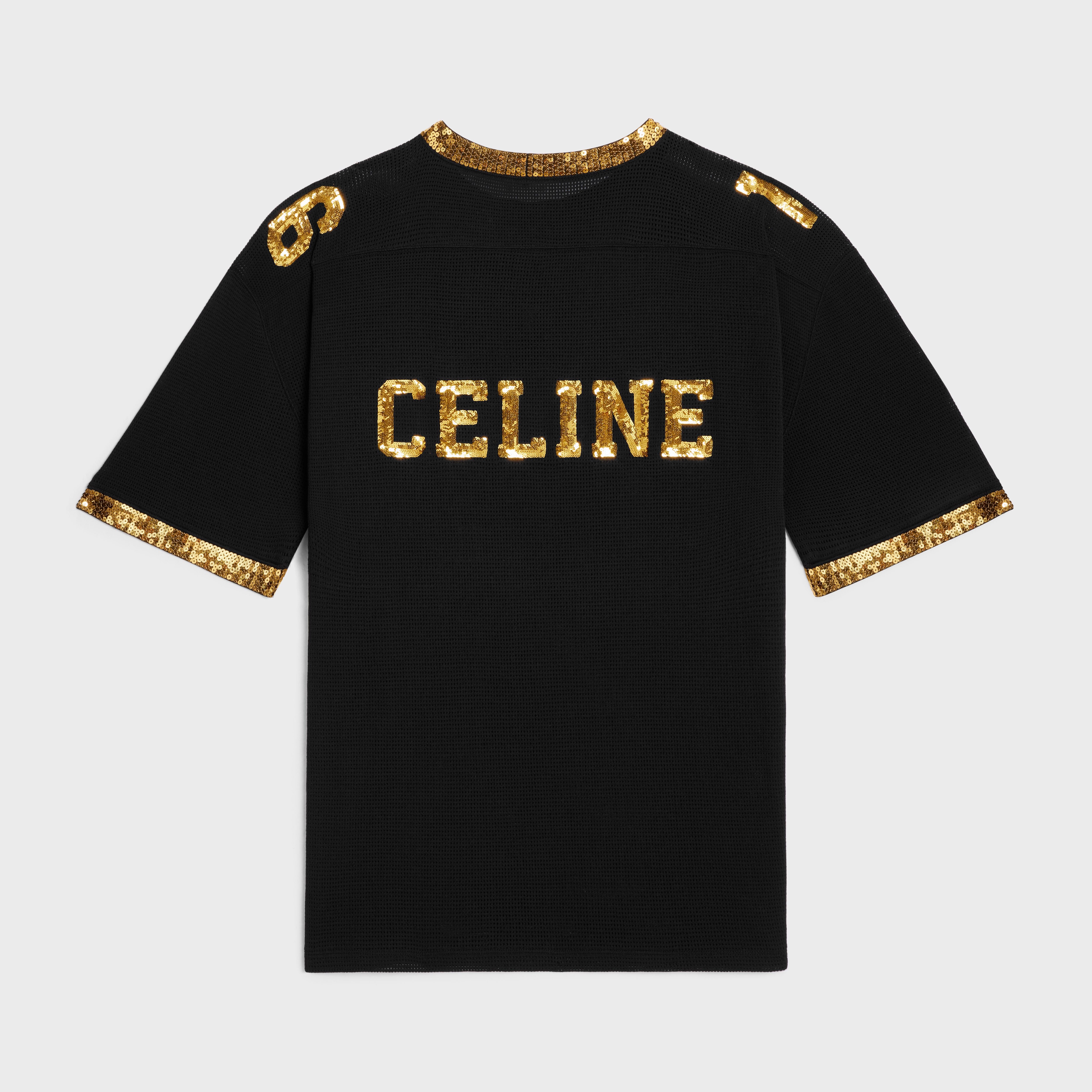 Celine 16 embroidered T-shirt in jersey mesh - 2
