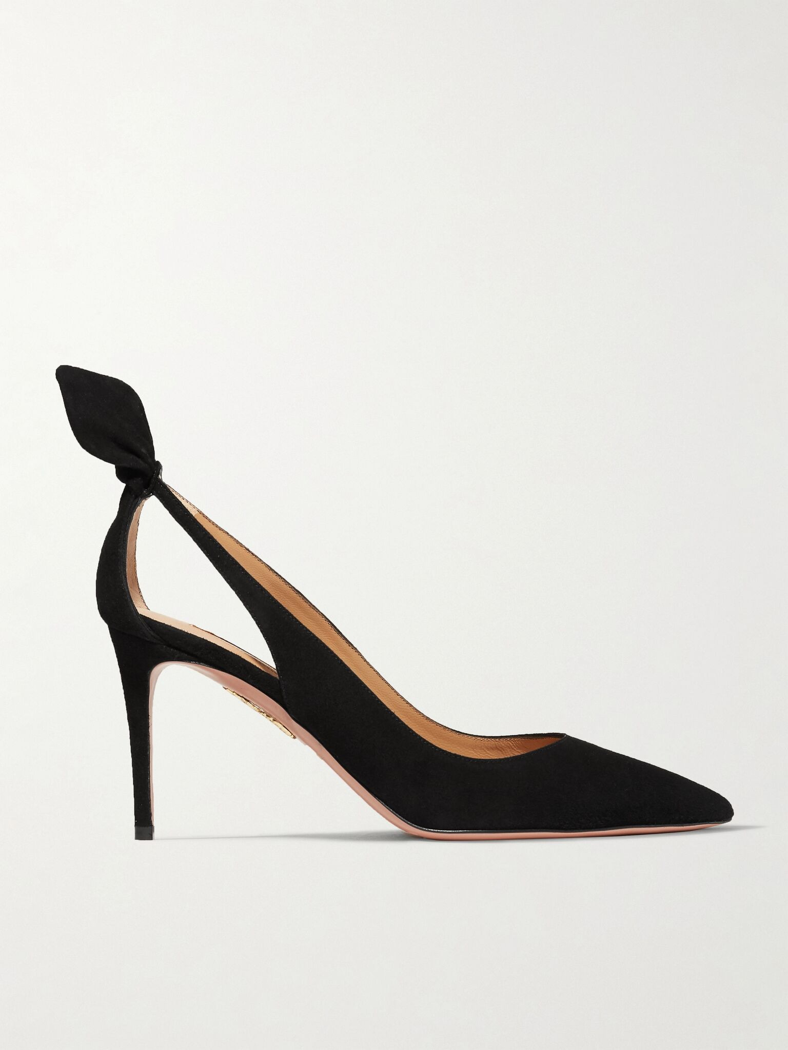 Bow Tie 85 suede pumps Black - 1