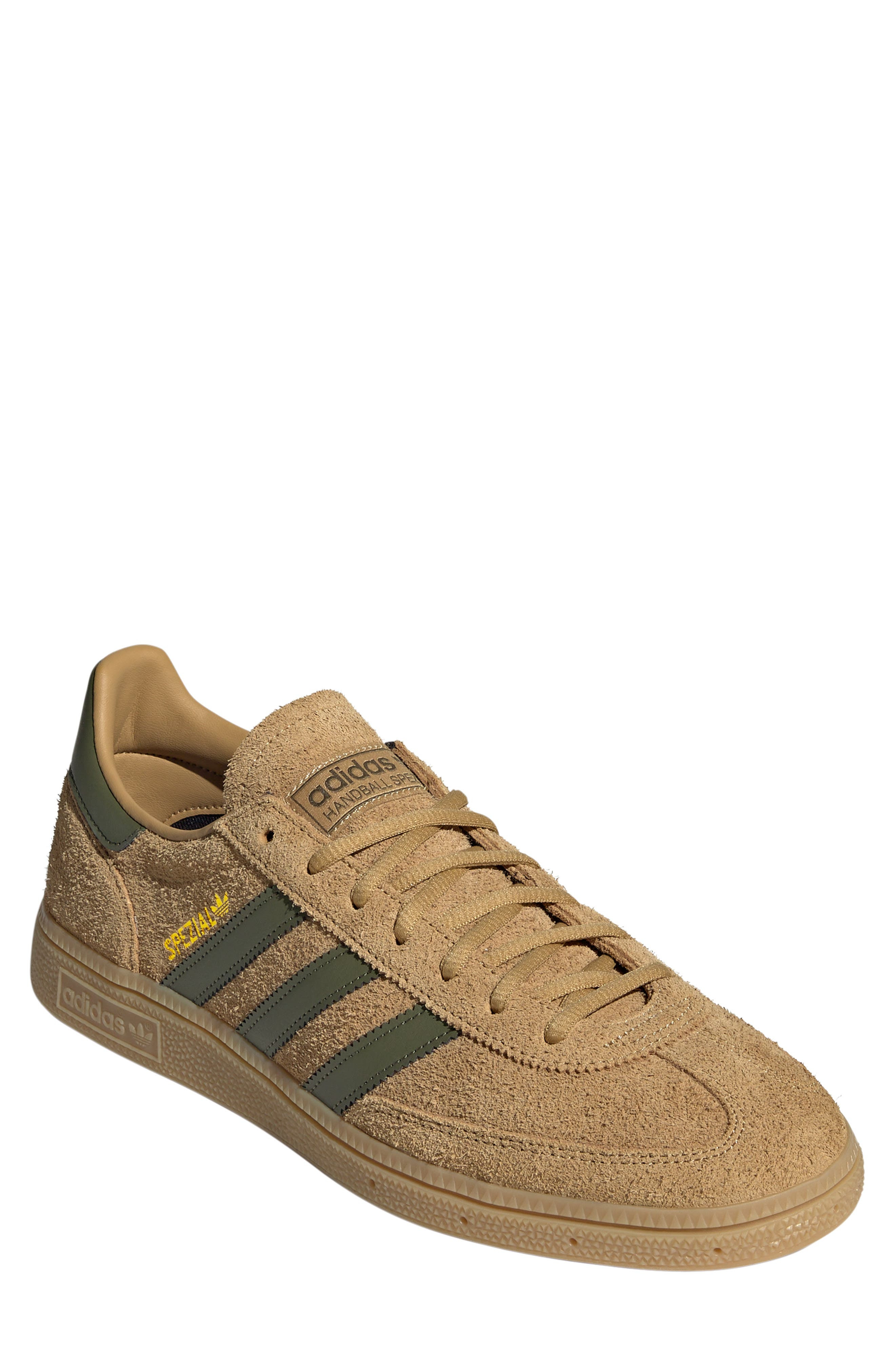adidas Gender Inclusive Handball Spezial Sneaker in Golden Beige/Focus Olive/Gum at Nordstrom - 1