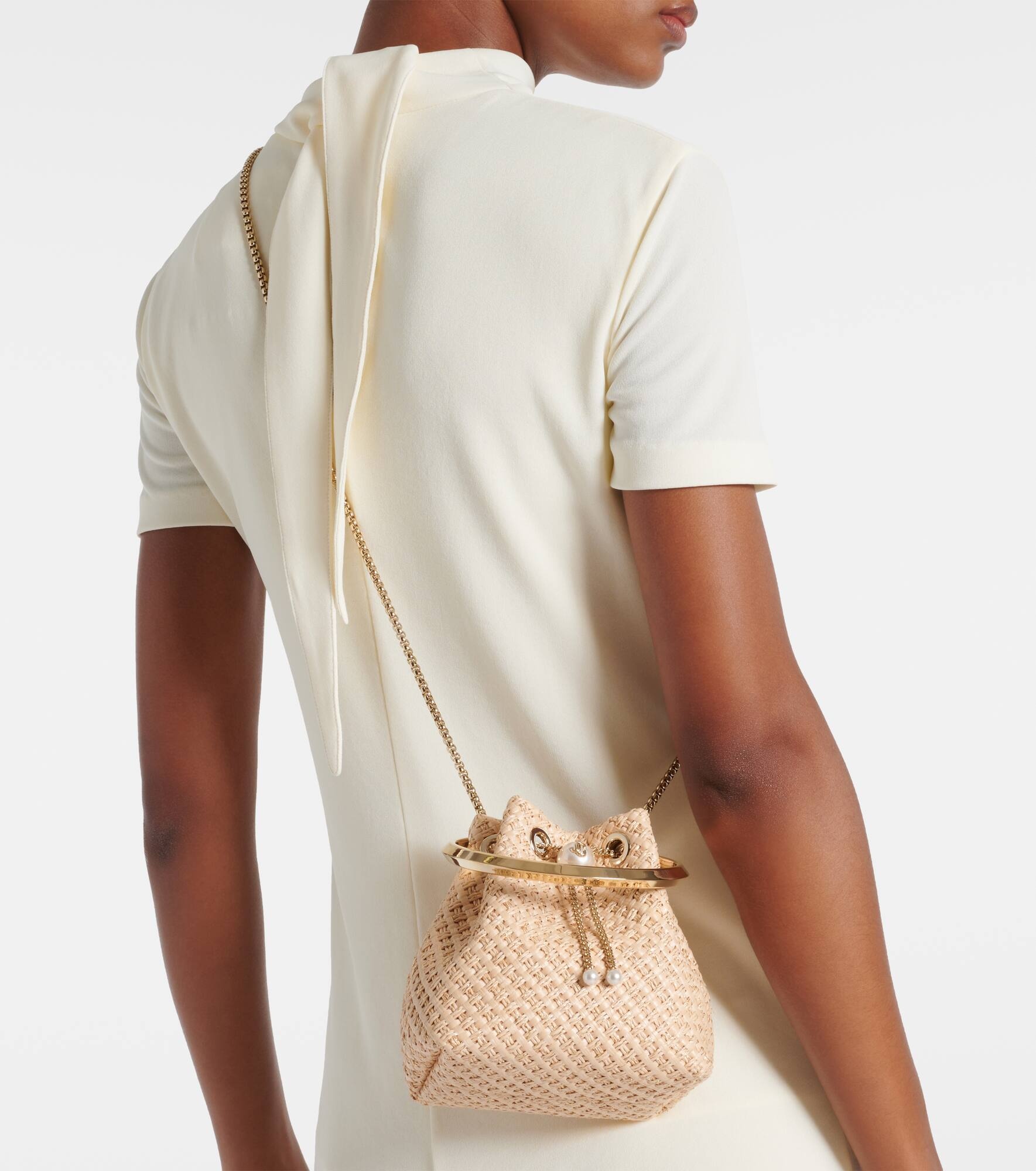 Bon Bon Small embellished raffia tote bag - 7