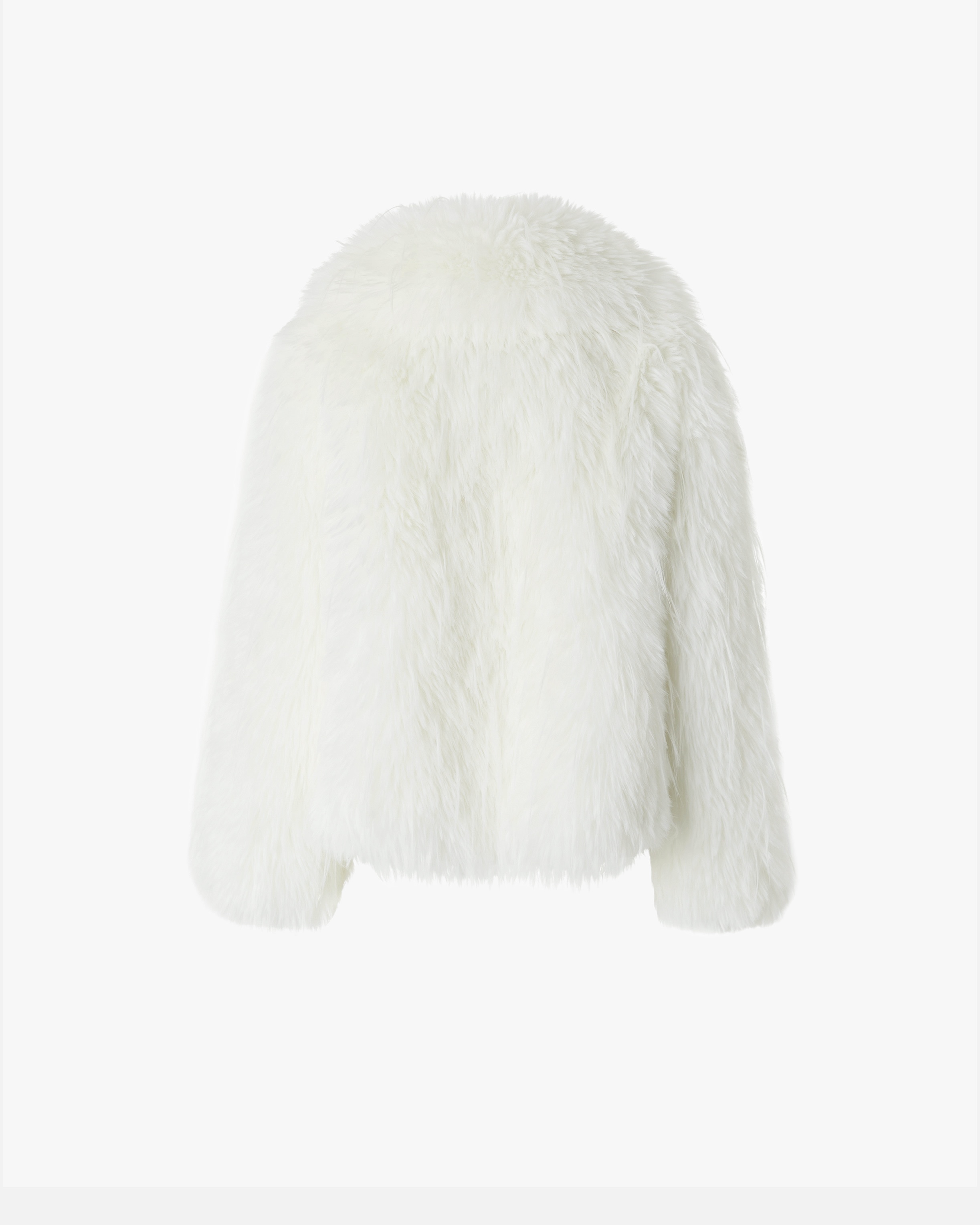 PEA COAT IN WHITE FAUX FOX FUR - 6