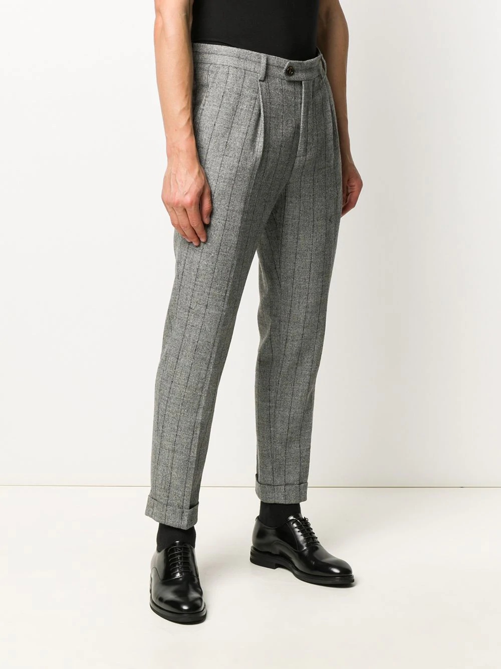 pinstriped cropped tailored trousers - 3