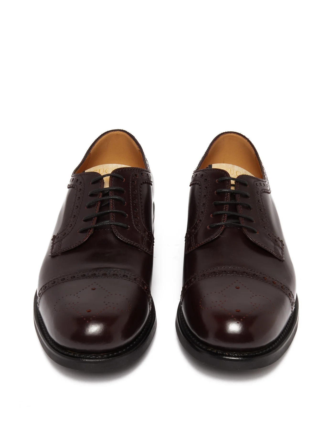 GG-perforated leather brogues - 5