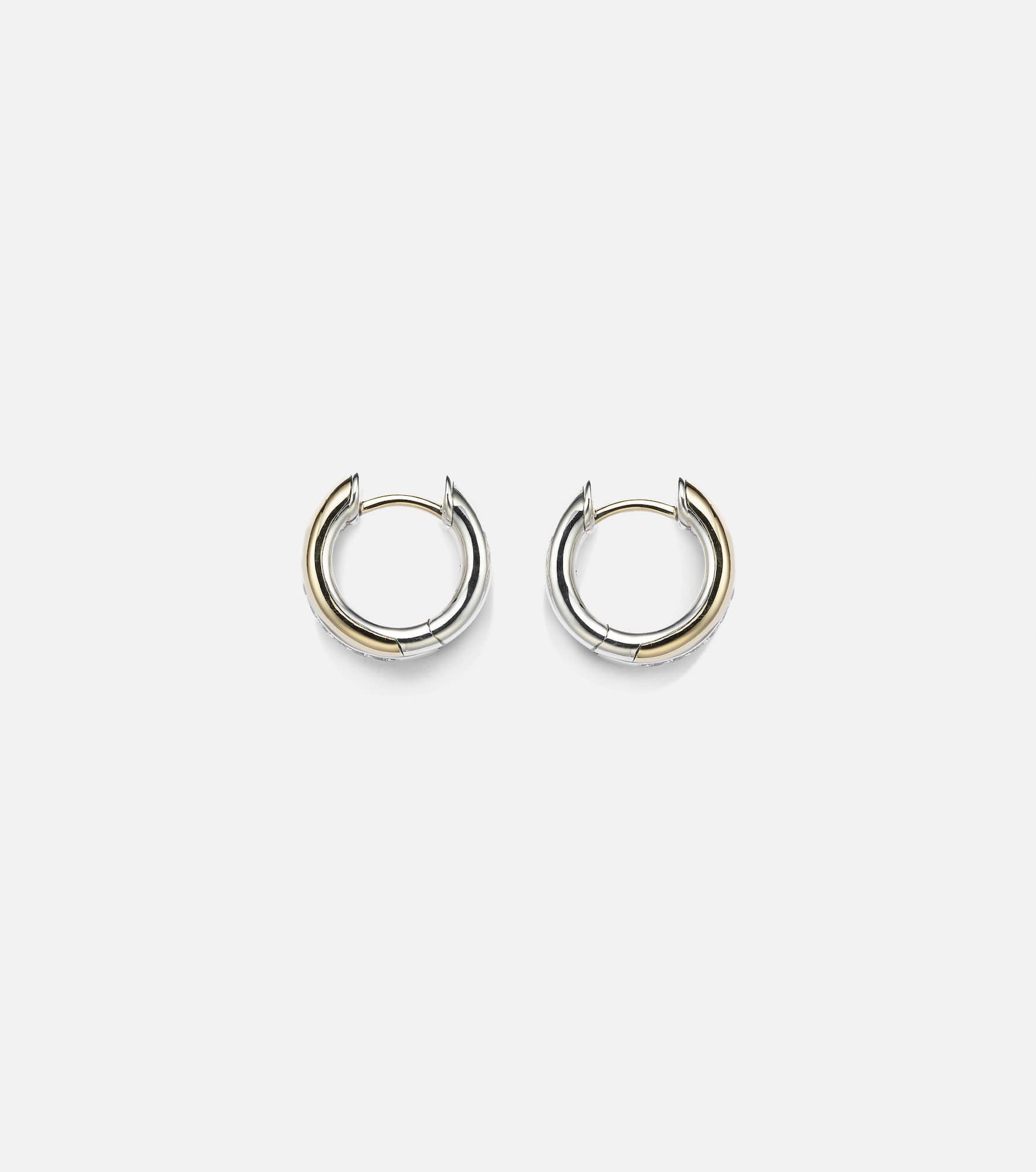 DY Mercer® sterling silver and 18kt gold huggie earrings with diamonds - 4