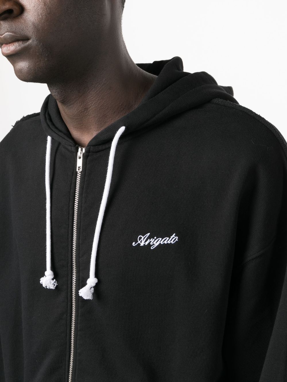 embroidered-logo zip-fastening hoodie - 5