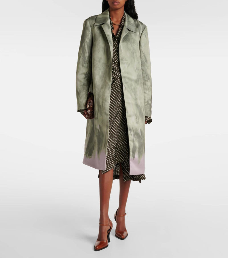 Dries Van Noten Satin wrap coat outlook