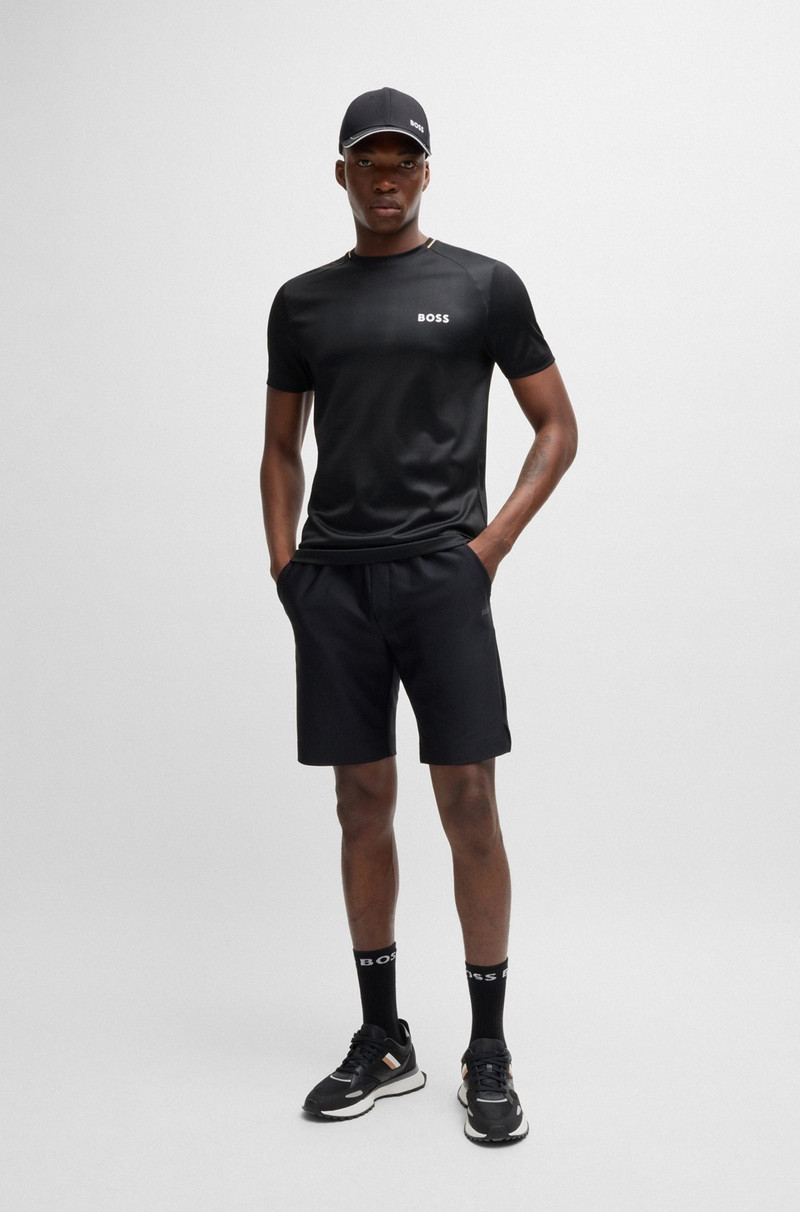 BOSS SLIM-FIT T-SHIRT WITH POPCORN STRIPE FABRIC outlook