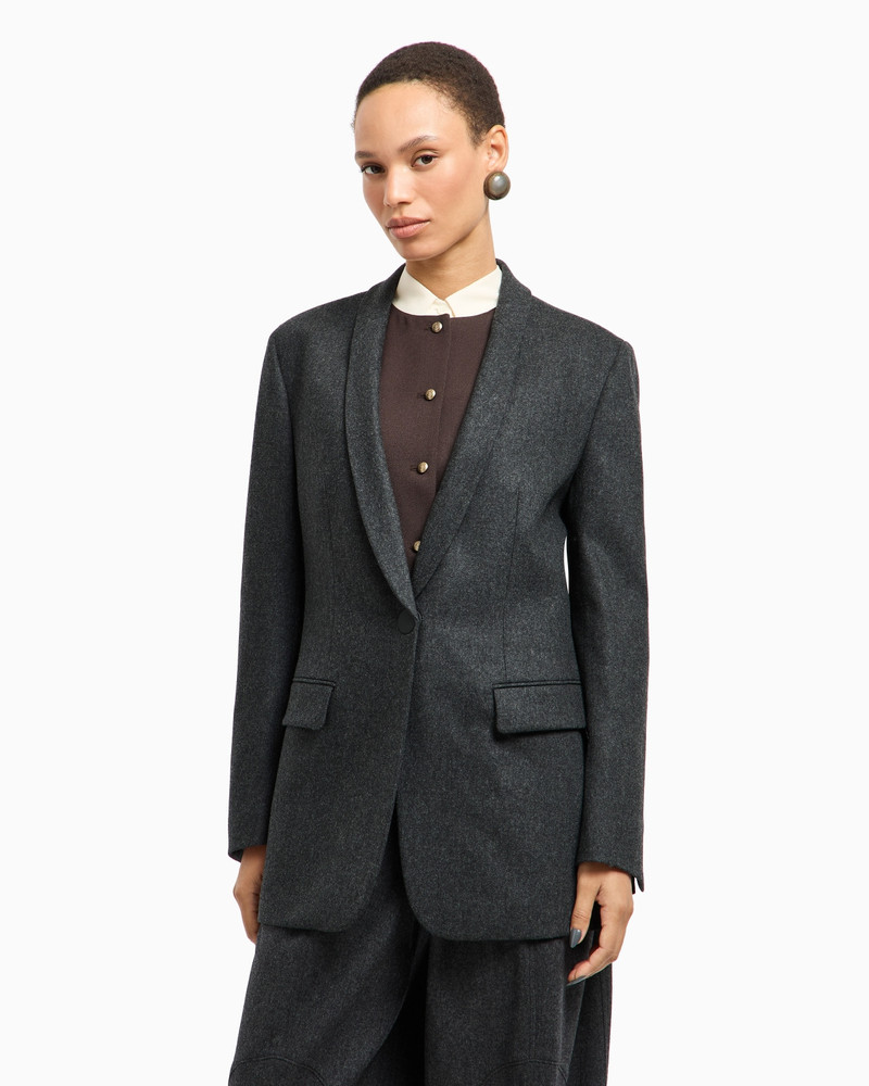 GIORGIO ARMANI SINGLE-BREASTED JACKET IN WOOL AND CASHMERE FLANNEL outlook