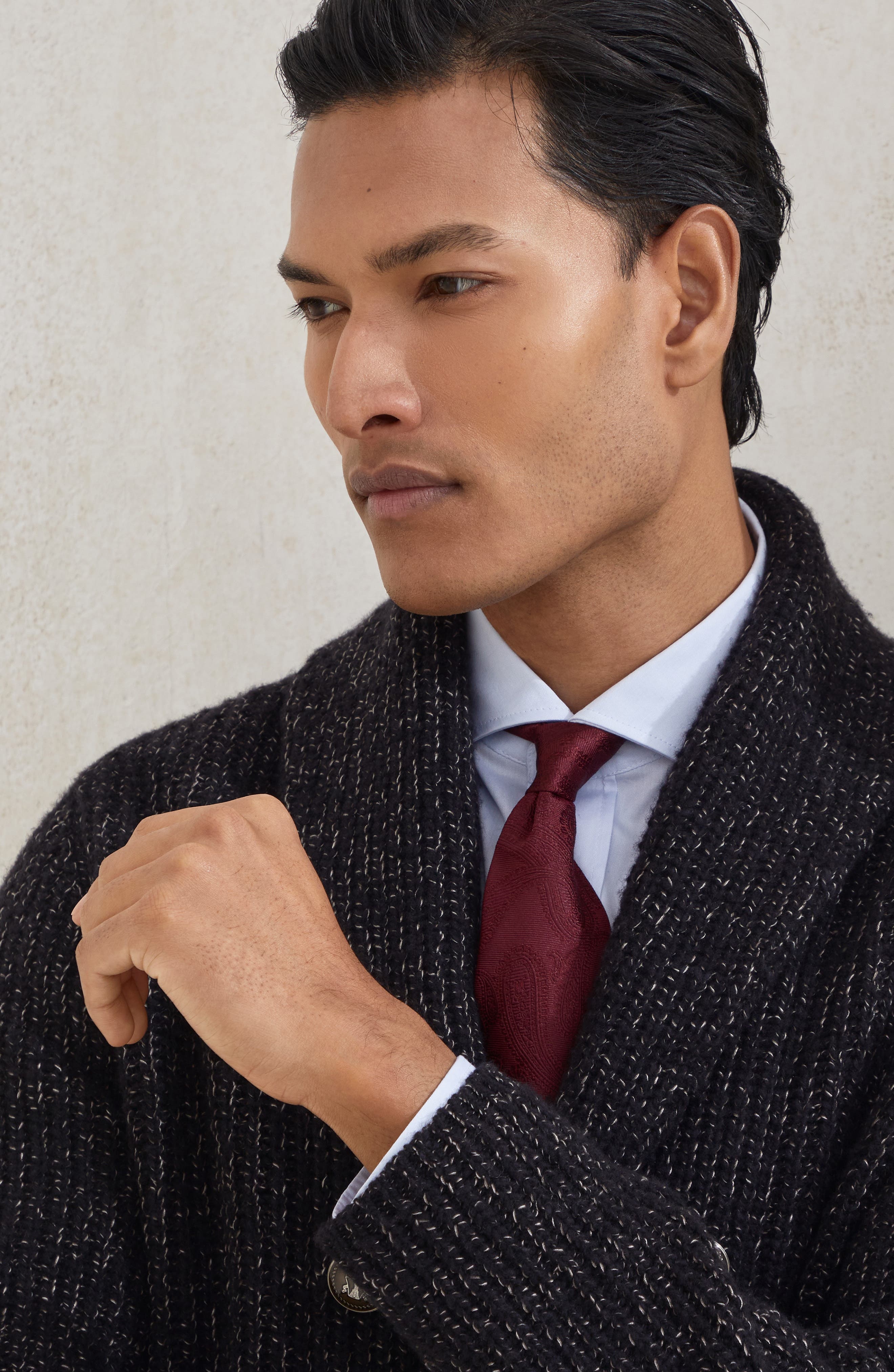 Brunello Cucinelli Silk tie with pattern in Amaranth at Nordstrom - 4