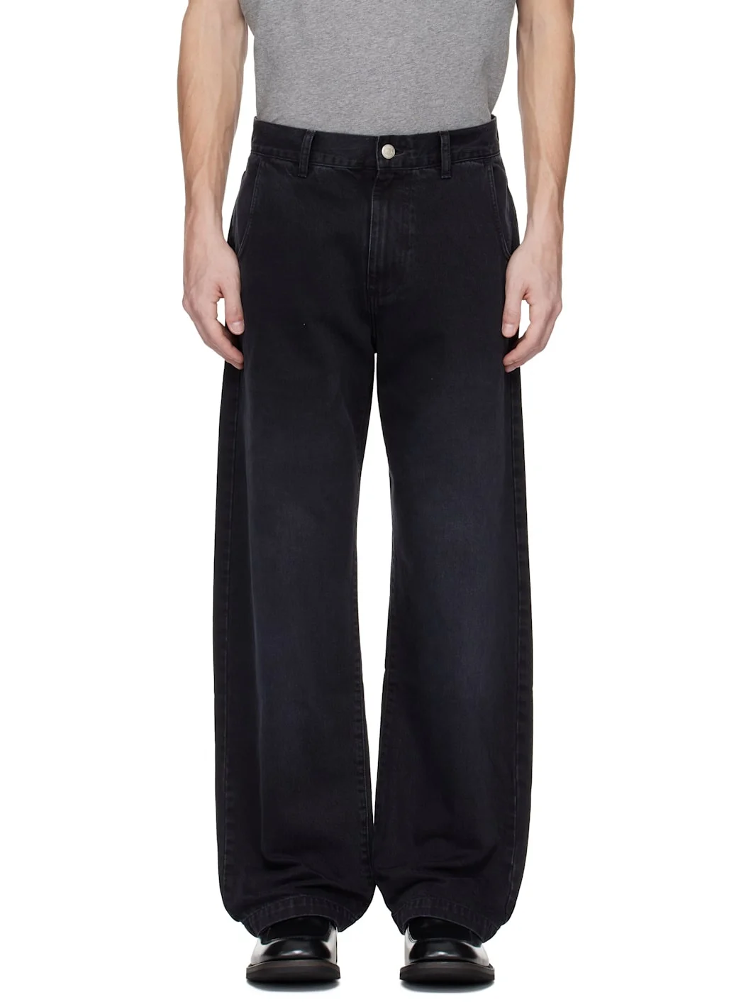Black Straight Cut Jeans - 1