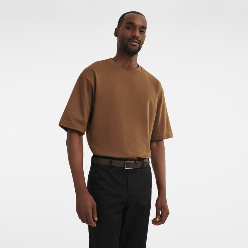 Longchamp sur Seine Men's belt Black/Mocha - Leather 3