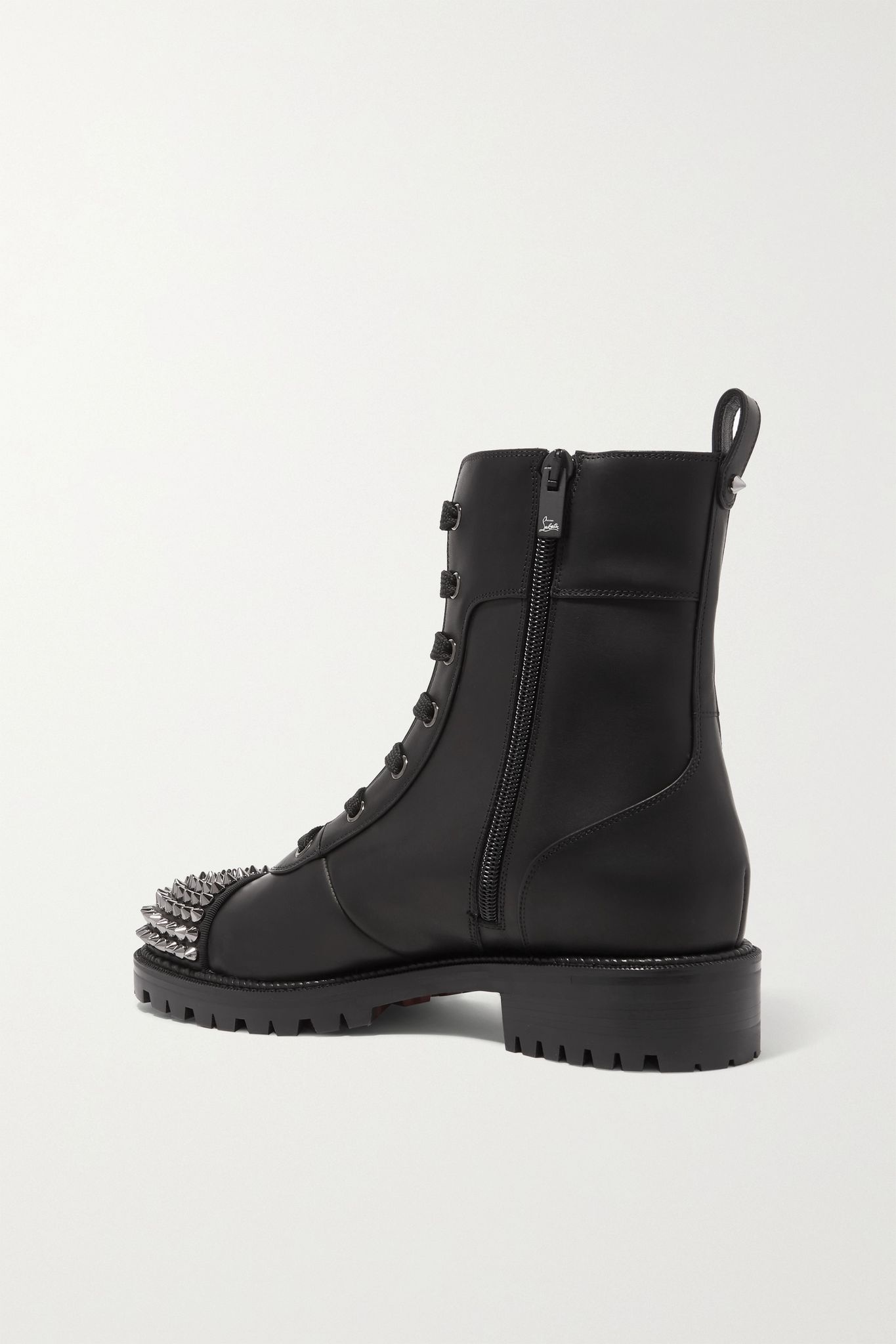 Spiked leather ankle boots - 4