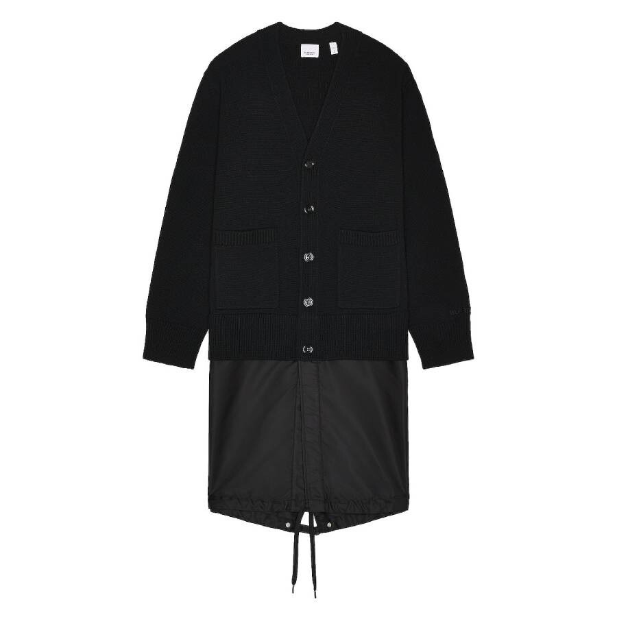 Burberry Perren Contrast Nylon Panel Wool Cashmere Cardigan - 5