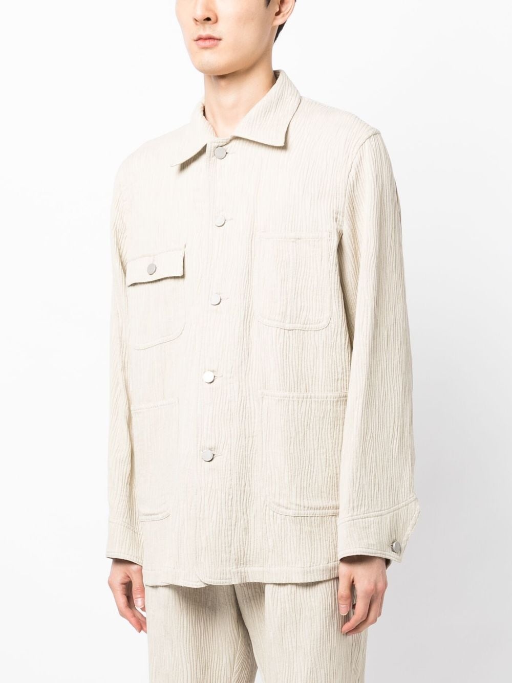 textured-effect shirt jacket - 3