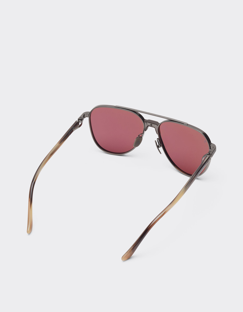Ferrari sunglasses in glossy gunmetaltitanium and acetate with exclusive Contrast Pro™ lenses 5