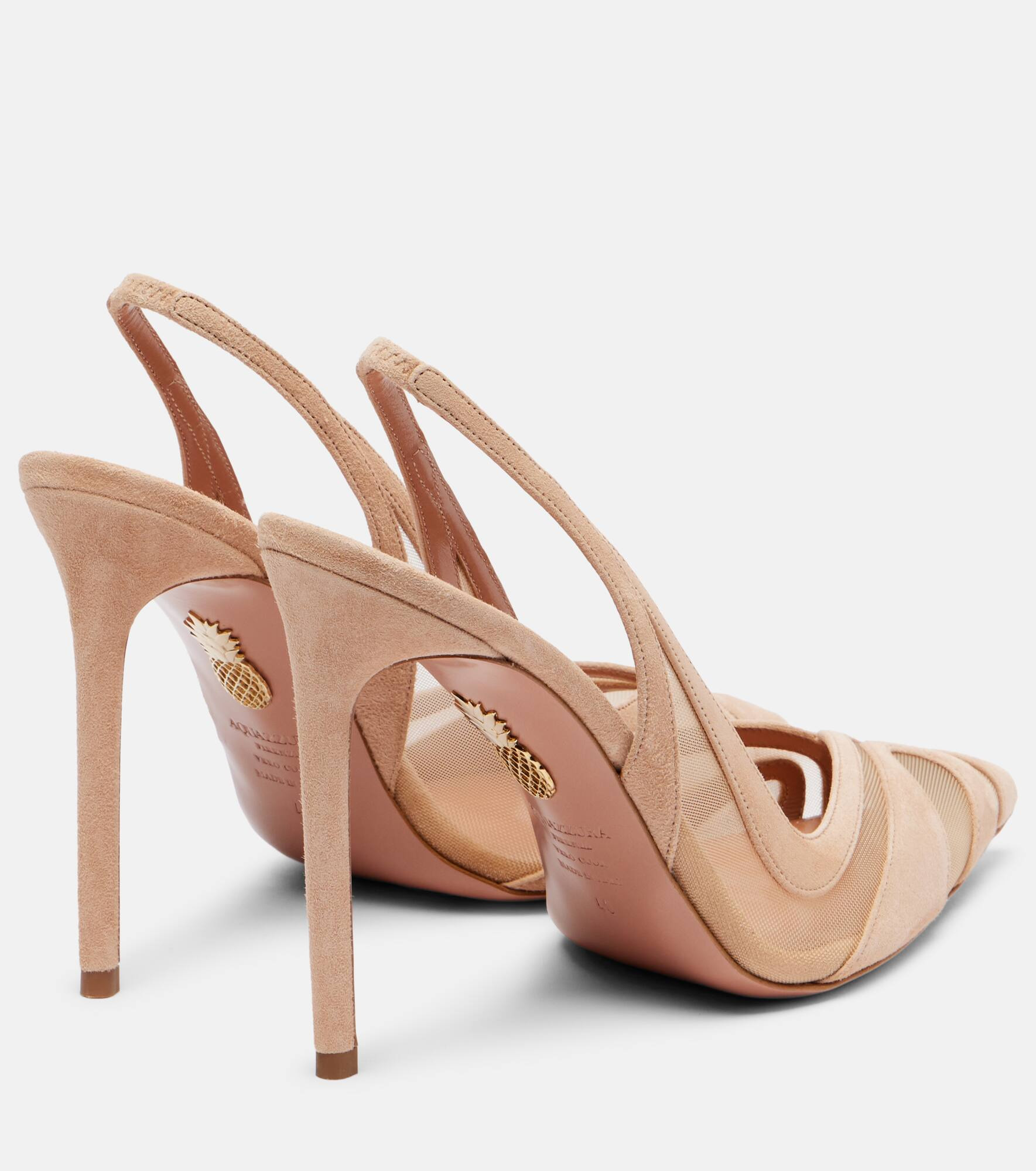 Lune 105 mesh and suede slingback pumps - 2